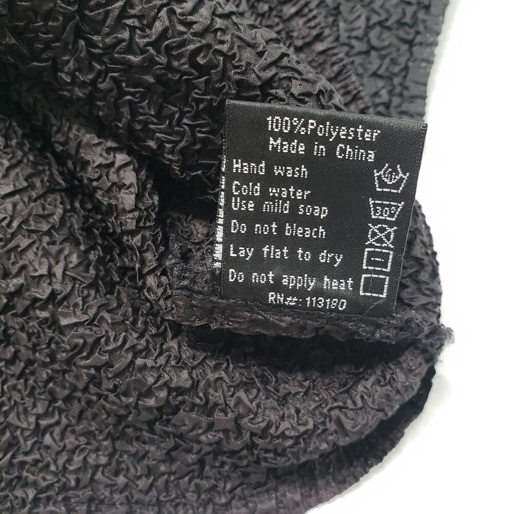 Tania Nardi Top Tank Womens Medium Black Crinkle Sleeveless Artsy Textured Goth - Picture 10 of 13
